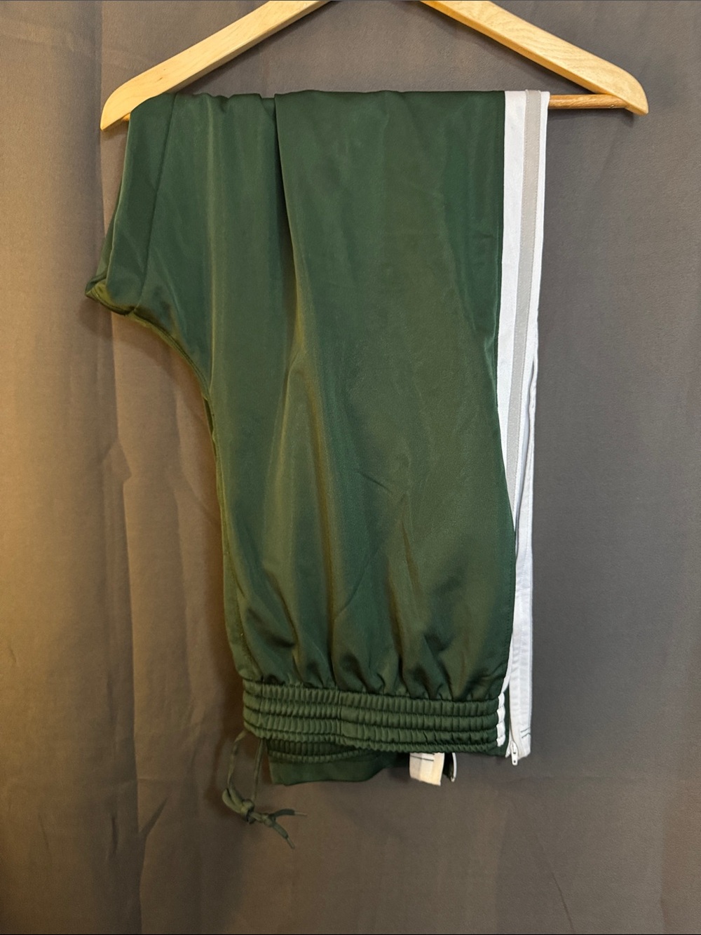 Nike Women's Dark Green Track Shorts with White Side Stripe